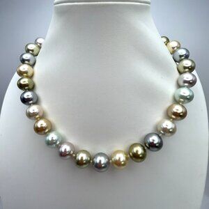 Kenneth Jay Lane KJL Necklace Multicolor Pastel Bead 18-21 Easter Spring